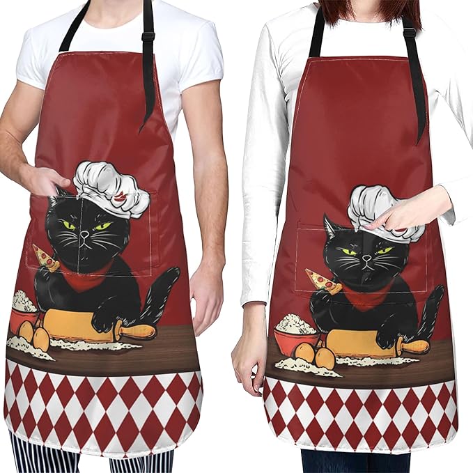 Funny Animal Apron with 2 Pockets Waterproof for Men Women Kitchen Garden Decor