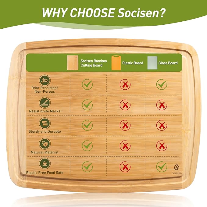 Bamboo Cutting Board Set Non Slip Feet Over Sink Eating Grilling Biard Cutboard Biard Chtting Woodcutting Cuttingboards Voard Oard Bord Dishwasher Safe 12x18 11x14 Baords Baord Veg Utting Ultimate