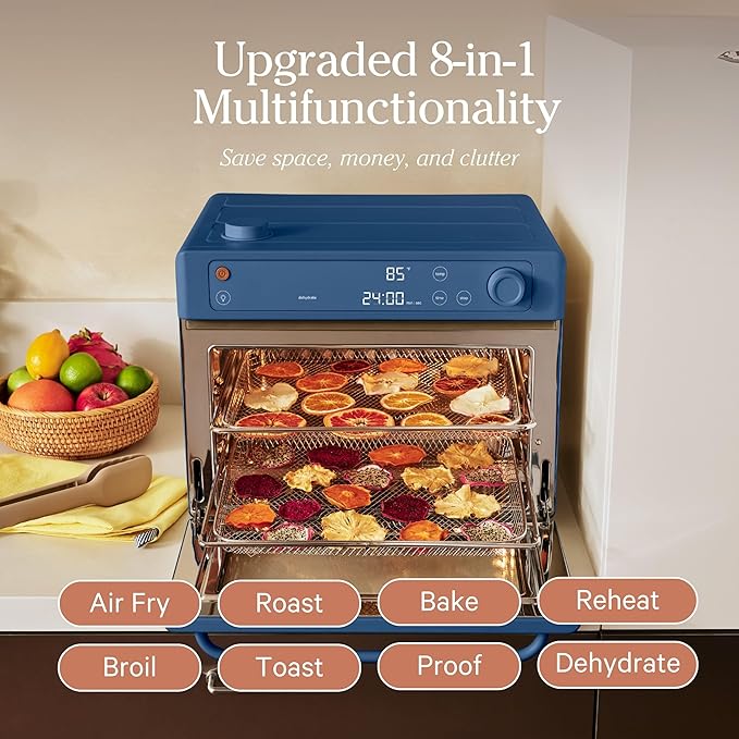 Our Place Large Wonder Oven Pro | 8-in-1 Digital Countertop Oven with Large 32Qt quarts | Non-toxic, Quartz & Stainless Steel | Air Fry, Toast, Roast, Bake, Broil, Reheat & Dehydrate | Blue Salt