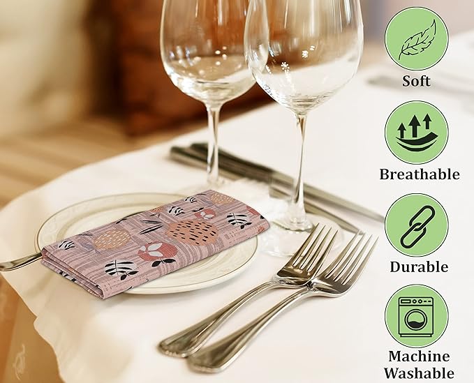 RUVANTI Cloth Napkins Set of 12 Cotton 100%, 18x18 Inches Napkins Cloth Washable, Soft, Absorbent. Cotton Napkins for Parties, Christmas, Thanksgiving, Weddings, Dinner Napkins Cloth - Dusty Palette