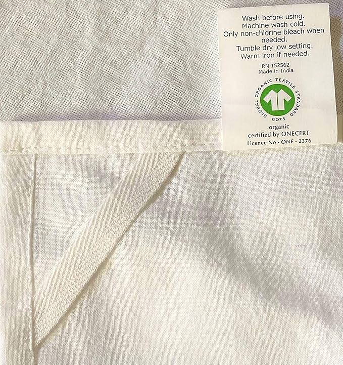 16 Pack Flour Sack Dish Towels, Reusable Washable Organic Cotton, Highly Absorbent, Table Napkins (13x13, Ivory)