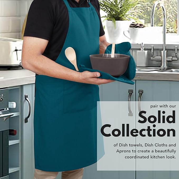 Native Fab Pot Holders and Oven Mitts Sets for Kitchen Heat Resistant - Hanging Non-Slip - 100% Cotton Kitchen Oven Mitts and Pot Holders 4 Piece Set - Teal