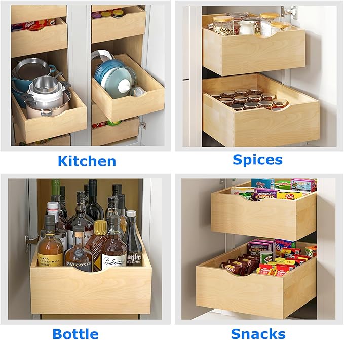 26" W x 22" D Soft Close Pull Out Drawers for Kitchen Cabinets, Pull Out Cabinet Organizer, Cabinet Pull Out Shelves, Slide Out Drawers for Kitchen Cabinets