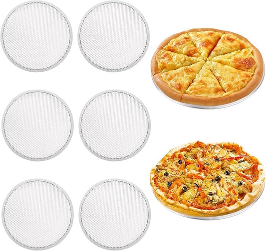 8 Pcs 12 Inch Pizza Pan with Holes Aluminum Mesh Pizza Screen Seamless Round Mesh Pizza Tray for Oven Nonstick Baking Pizza Sheet for Home Kitchen Bakery Restaurant BBQ Party Cookware Supplies