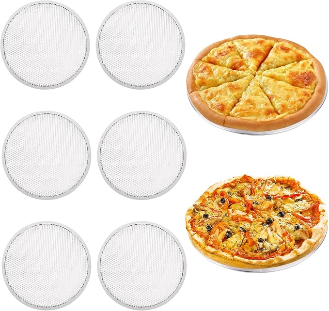 8 Pcs 8 Inch Pizza Pan with Holes Aluminum Mesh Pizza Screen Seamless Round Mesh Pizza Tray for Oven Nonstick Baking Pizza Sheet for Home Kitchen Bakery Restaurant BBQ Party Cookware Supplies