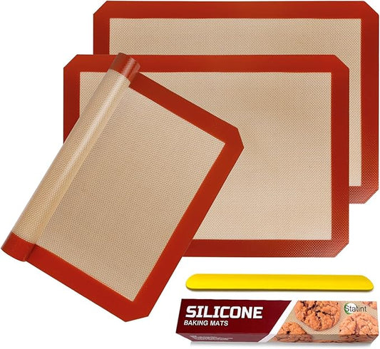STATINT Non-Stick Silicone Baking Mat, Premium Food Safe - Pack of 3