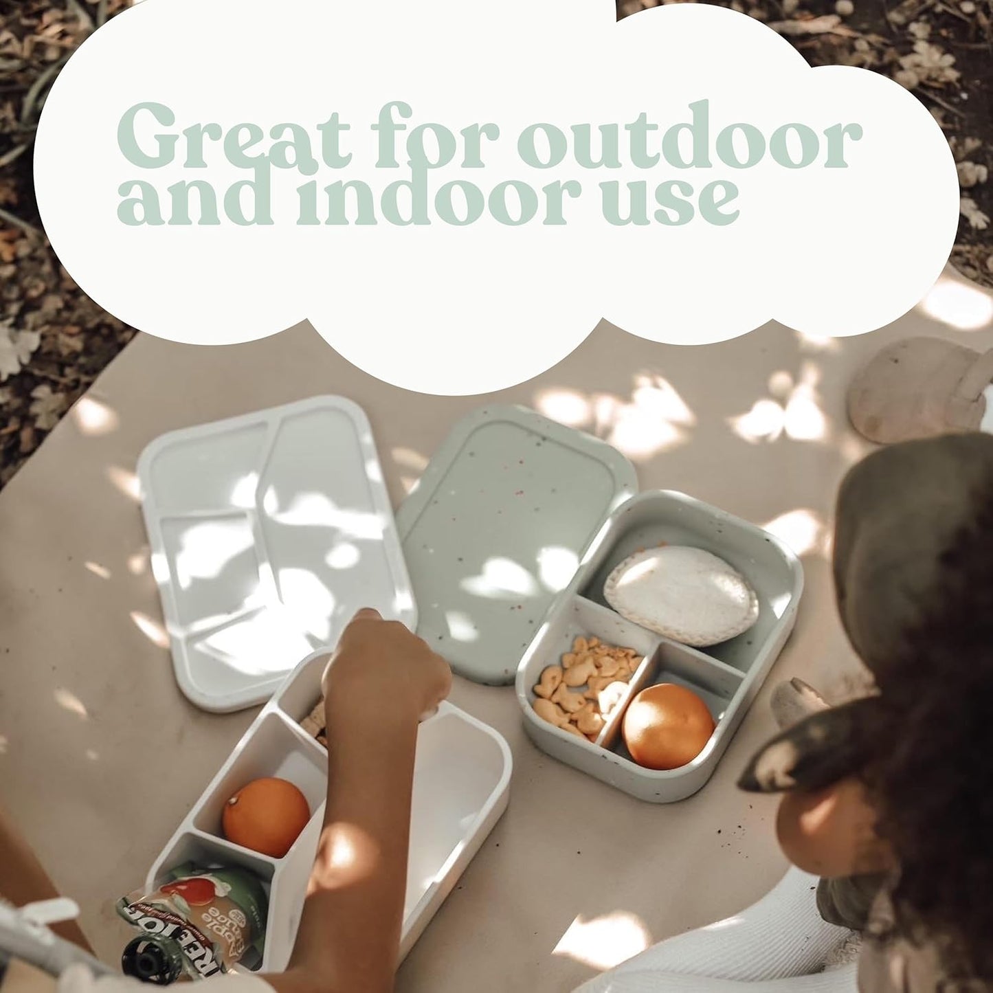 Ullabelle Leak Proof Bento Box Food-Grade Silicone Bento, BPA, Phthalate, Lead, & PVC Free - Bento Lunch Box for Daycare, Kids, & Adults - Leak Resistant Sets With Lids Snack Box Container (Grey 4)