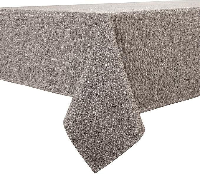 BALCONY & FALCON Square Tablecloth - Small Waterproof Table Cloth, Wrinkle Resistant Table Cover Linen Fabric Tablecloths for Dining Kitchen Wedding and Outdoor Decoration (Taupe Gray, 55"x55")