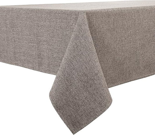 BALCONY & FALCON Rectangle Tablecloth Washable Wrinkle Resistant and Water Proof Table Cloth Decorative Linen Fabric Tablecloths for Dining Parties Kitchen Wedding and Outdoor Use (Taupe Gray, 55x95)