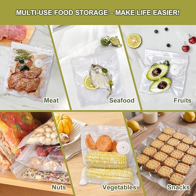 Vacuum Sealer Bags Extra Large Size 12x13 Inch 30 Bags, Food Storage, BPA Free, Food Saver, Meal Prep,Sous Vide, Heavy Duty, Airtight