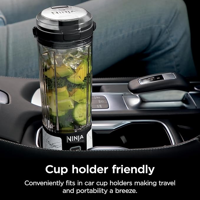 Ninja Blast Portable Blender, Cordless, 18oz. Vessel, Personal Blender for Shakes & Smoothies, BPA Free, Leakproof Lid & Sip Spout, USB-C Rechargeable, Dishwasher Safe Parts, Marble White, BC152MW