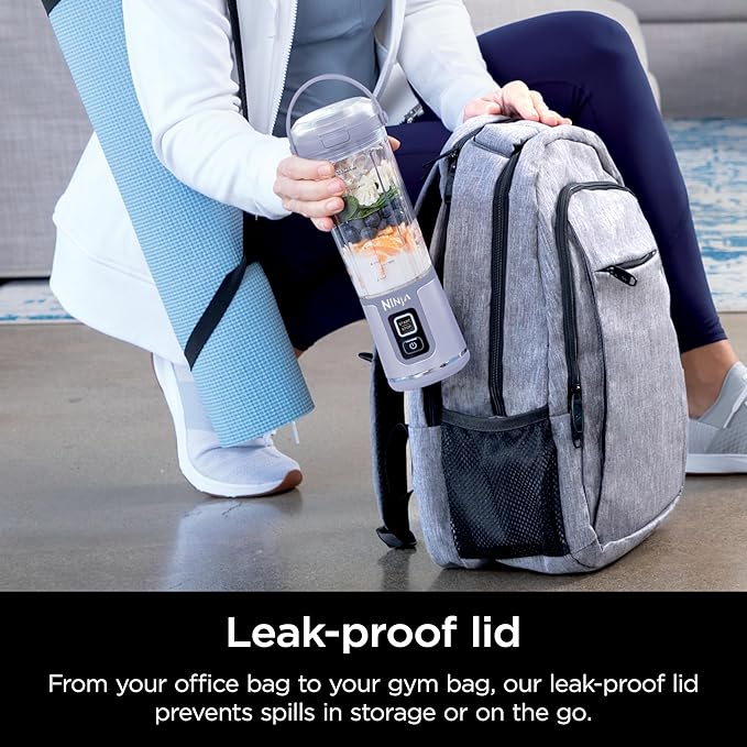 Ninja Blast Portable Blender, Cordless, 18oz. Vessel, Personal Blender For-Shakes and Smoothies, BPA Free, Leakproof-Lid and Sip Spout, USB-C Rechargeable, Dishwasher Safe Parts, Lavender, BC151ML