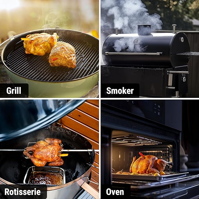 ThermoPro TempSpike Wireless Meat Thermometer with 2 Ultra-Thin Meats Probes, Bluetooth Meat Thermometer with Stand-Alone LCD Booster for BBQ, Oven, Grill, Kitchen, Smoker, Rotisserie, Red and Yellow