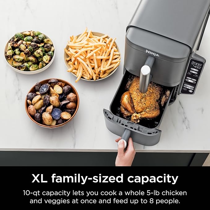 Ninja DoubleStack XL 2-Basket Air Fryer, 10 Quart Capacity for Cooking 4 Foods at Once-Multi-Cooker, Separate Cooking Zones, Easy Clean, Digital Controls, Perfect Holiday Gift