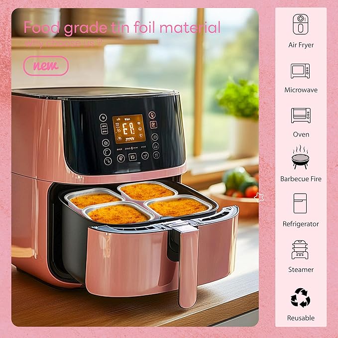 60 Pack Mini Cake Pans with Lids, Mini Aluminum Pans, Disposable Loaf Pans Cupcake Liners with Lids for Pudding, Souffle, Party, Wedding (Pink, 10 oz)