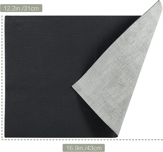 SUEH DESIGN Leather Placemats Set of 6 Reversible Table Mats Heat Resistant Waterproof No-Slip Place Mats for Dining Table Kitchen Parties