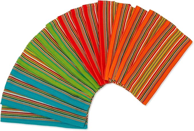 Simpli-Magic Cotton Striped Dish Towels, Commercial Grade, Multi-Color, 24 Pack, Size: 16" x 27"