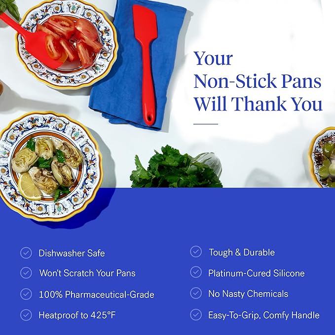 GIR: Get It Right 10-Piece Silicone Ultimate Kitchen Utensil Set – Spatulas, Ladle, Flip, Spoons, Whisk, Peeler & Spoonula – Nonstick, Non-Toxic, Heat-Resistant – Red