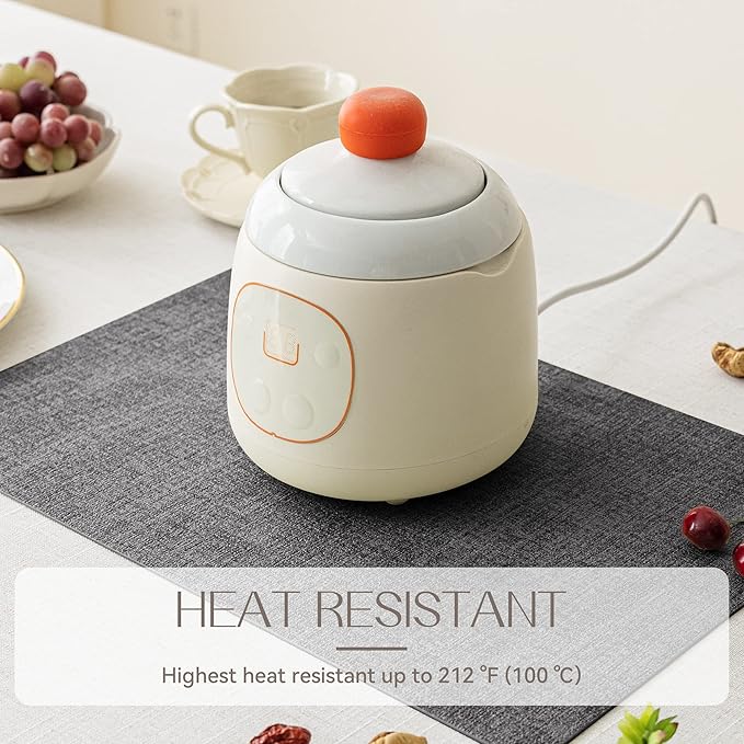 Romanstile Vinyl Placemats Set of 4-12 X 18 Inch - Heat Resistant Place Mats 100% Waterproof Oilproof Wipeable Reversible Faux Leather Table Mats for Kitchen/Dining/Party/Holiday, Dark Grey