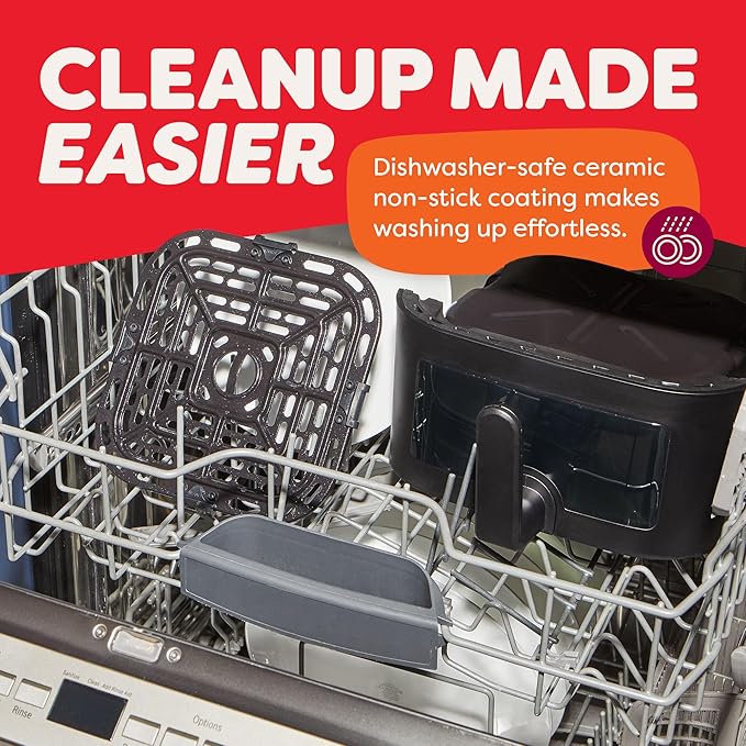 Instant Pot 4Qt VORTEX 6-in-1 Mini Air Fryer, Custom Program Options, Air Fry, Broil, Roast, Dehydrate, Bake, Reheat, Black, 4 Quarts