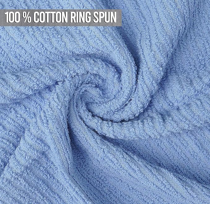 Softolle Bar Mop Towels, Pack of 12-16x19 Inches - 100% Cotton Super Absorbent Towels, Multi-Purpose for Home and Bar Cleaning (Electric Blue)