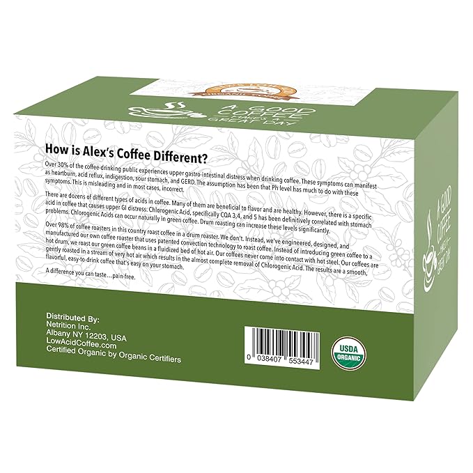 Alex's Low Acid Organic Coffee Single-Serve Pods (24-Pack) - Rise & Shine