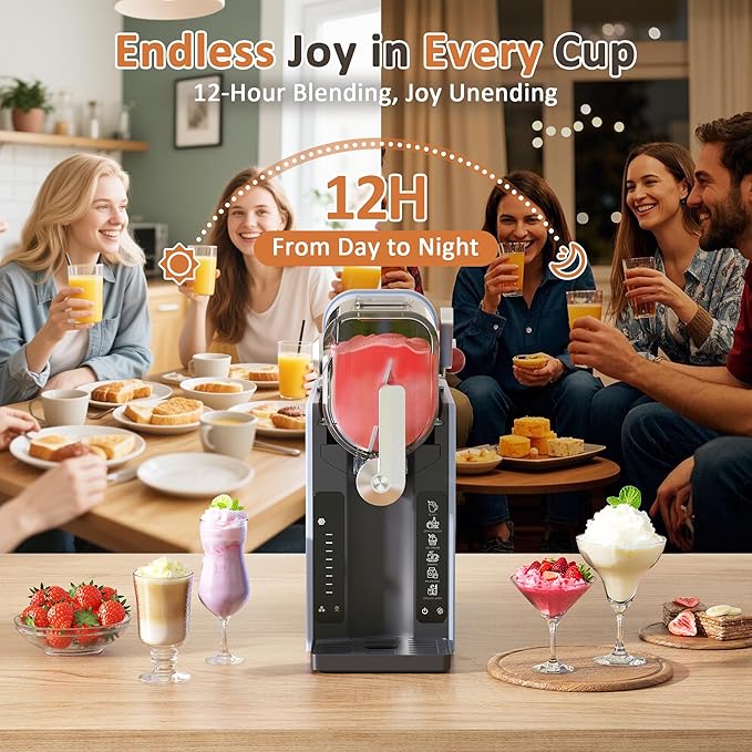 Slushie Machine, WIZAURA Slushy for Home No Ice Need, Professional Ice Cream Maker & Margarita Machine, Auto-Cleaning. 6 Presets for Milkshakes, Frappés, Frozen Drink and More, Blue, 1 Insulated Cup