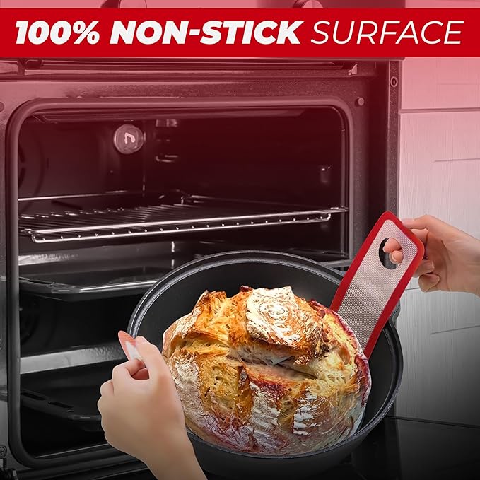 3 PCS Silicone Bread Sling & Silicone Baking Mat, Non-Stick Reusable Bread Making Tools and Sourdough Bread Baking Supplies, Pastry Mat Set With Long Handles, Sourdough Kit for Dutch Oven