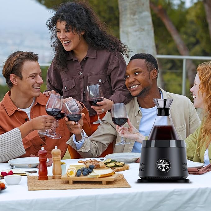 Electric Wine Chiller Decanter,1500ml/50oz 24-Hour Chilling Water Pitcher with Lid,Large Juice Jug for Coffee,Iced Tea,Lemonade,Cold or Hot Beverages,Wine Aerator Gifts&Accessories for Men and Women