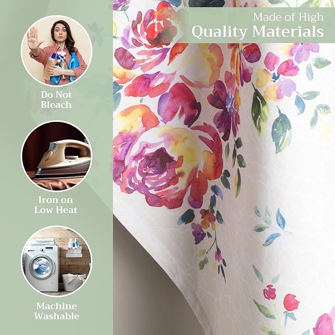 Maison d' Hermine Kitchen Towels Set of 3 100% Cotton 27.50" x 20" Reusable Cloth Tea Dish Towels Absorbent with Hanging Loop for Kitchen, Home, Dining, Cocktail Parties Spring/Summer (Rose Garden)