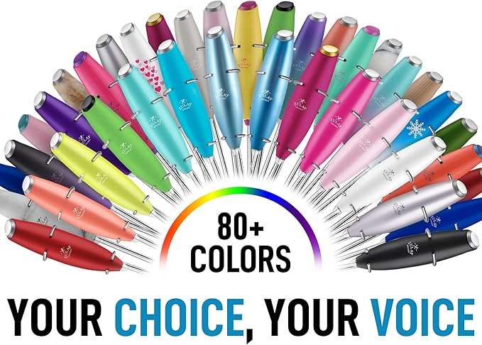 Zulay Milk Frother for Coffee with Upgraded Titanium Motor - Handheld Frother Whisk, Milk Foamer, Mini Blender and Electric Mixer Coffee Frother for Frappe, Latte, Matcha, No Stand - Metallic Black