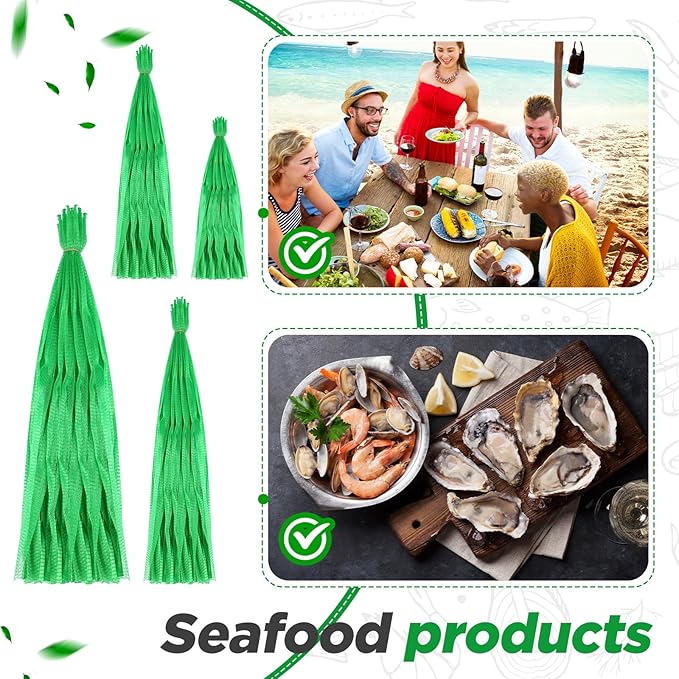 Windyun 500 Pcs 24/20/18/14 Inch Reusable Mesh Nylon Netting Bulk, Fits Storage Egg Vegetable Seafood Fruits Bags Grocery Bags (Green)