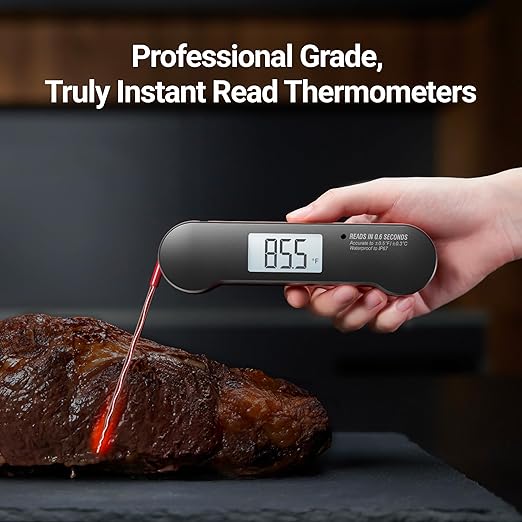 ThermoMaven Professional Meat Thermometer Digital, 0.6 Sec Instant Read, ±0.5℉ NIST Certified Accuracy, 100% Waterproof, Bright Backlit, Temperature Indicator for Grill, BBQ, Smoker
