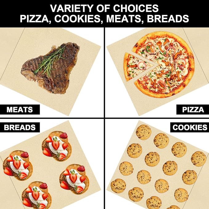 Pizza Stones Replacement Parts for Ooni Karu 16 Multi-Fuel Outdoor Pizza Oven Cordierite Baking Pizza Stones for Ooni Pizza Oven Stones Accessories for Bread, Pies,Pastry &Pizza