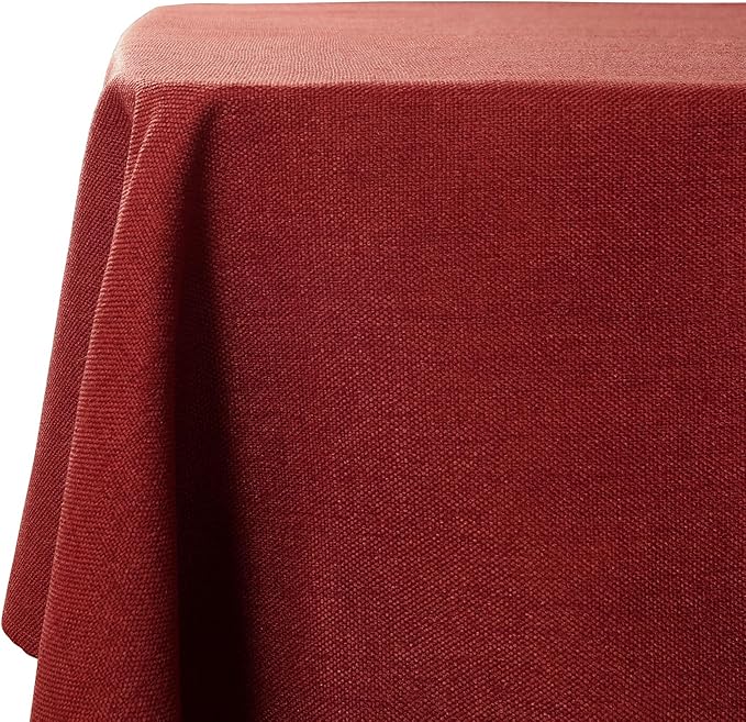 Table Cloth Rectangle Table Cover 55x95 Inches Faux Linen Wrinkle Free and Waterproof Red Rectangle Tablecloth for Kitchen Dining Party Buffet Wedding