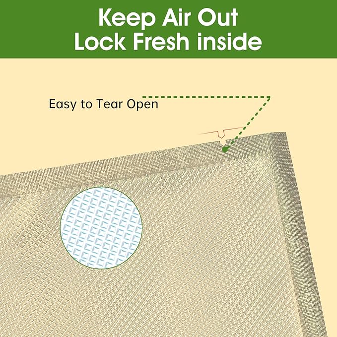 L'ELEF MISTICO Precut Vacuum Sealer Bags for Food, 100 Gallon 11" x 16" BPA Free Food Saver, Vacuum Storage for Sous Vide and Freezer