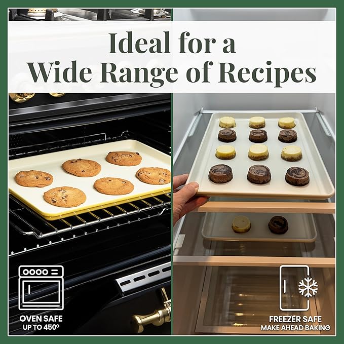 Larder & Vine 8-Piece Bakeware Set | Non-Stick Baking Set with Ceramic Finish | PFAS, PFOA, PTFE, and BPA Free Baking Essentials | Baking Sheets, Muffin Tins and Assorted Baking Pans | Limoncello