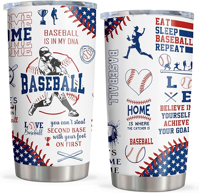 Baseball Gifts for Boys 8-12, Baseballs Gift for Men, Gifts for Boys Who Love Baseball, Base-Ball Coach/Team/Kids Presents, Base-Ball Tumbler 20oz 1PC