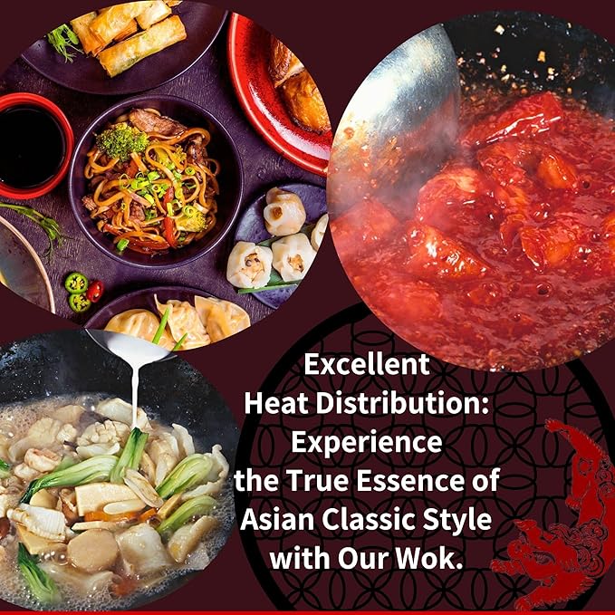 Kanda Iron Beijing Wok - Lightweight and Durable - Perfect for Authentic Japanese Cooking - 13 inch