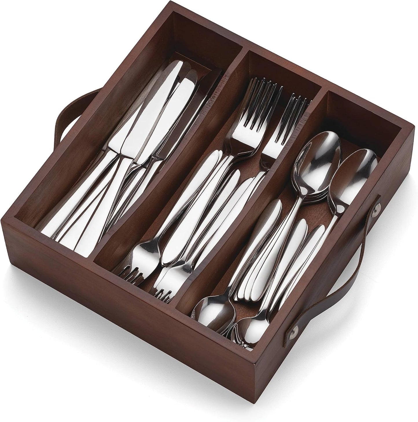 Oneida Mooncrest 30Pc Flatware Set + Caddy, Metallic, 30 Count