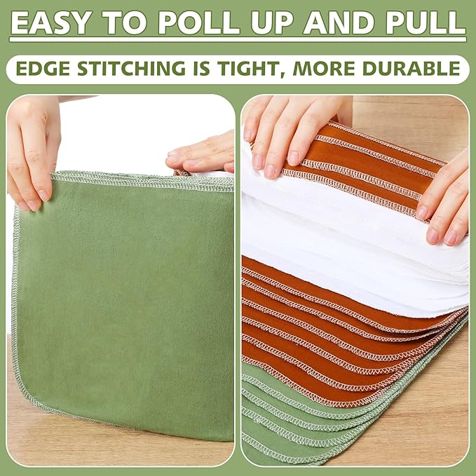 36 Pack Reusable Cleaning Cloths Washable Cotton Kitchen Dish Towels for Home Christmas Party Supplies Bulk, 9.84x11.81in (Earth Tone)