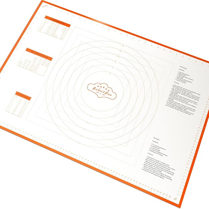 Silicone Pastry Mat X-Large 75 cm x 52 cm, Nonstick Dough Rolling Mat with Measurement Markings, Heat Resistant to 450°F, BPA Free, Dishwasher Safe Baking Mat