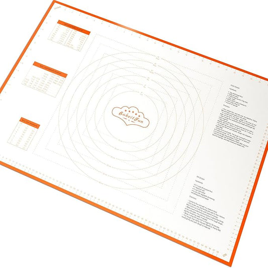 Silicone Pastry Mat X-Large 75 cm x 52 cm, Nonstick Dough Rolling Mat with Measurement Markings, Heat Resistant to 450°F, BPA Free, Dishwasher Safe Baking Mat