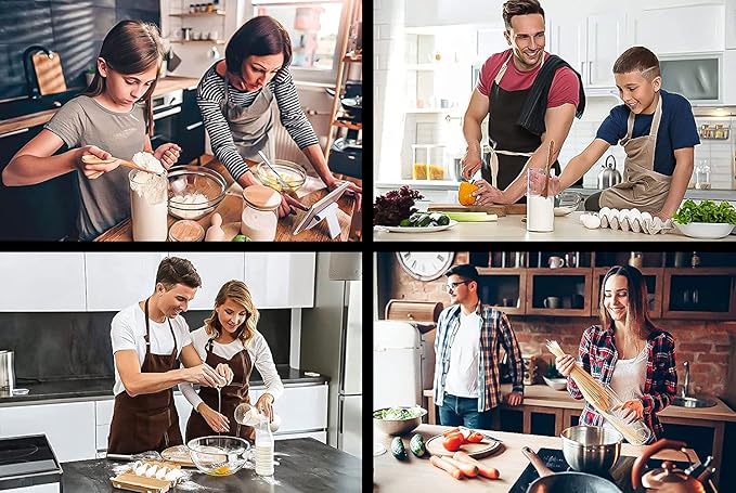 Set of 5 Glass Kitchen Canisters with Airtight Bamboo Lid - Glass Storage Jars for Pantry Organization and Bathroom for Flour, Coffee, Cookie Jar, Candy, Snack, Pasta, Rice, Sugar Packet Holder