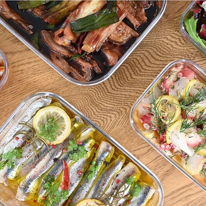 Lustroware Micro Clear Transparent Food Storage Containers with Lids – BPA-Free, Shatterproof, Dishwasher & Microwave Safe, 1.0 qt Stackable Refrigerator Organizer Bins, Made in Japan, Set of 6