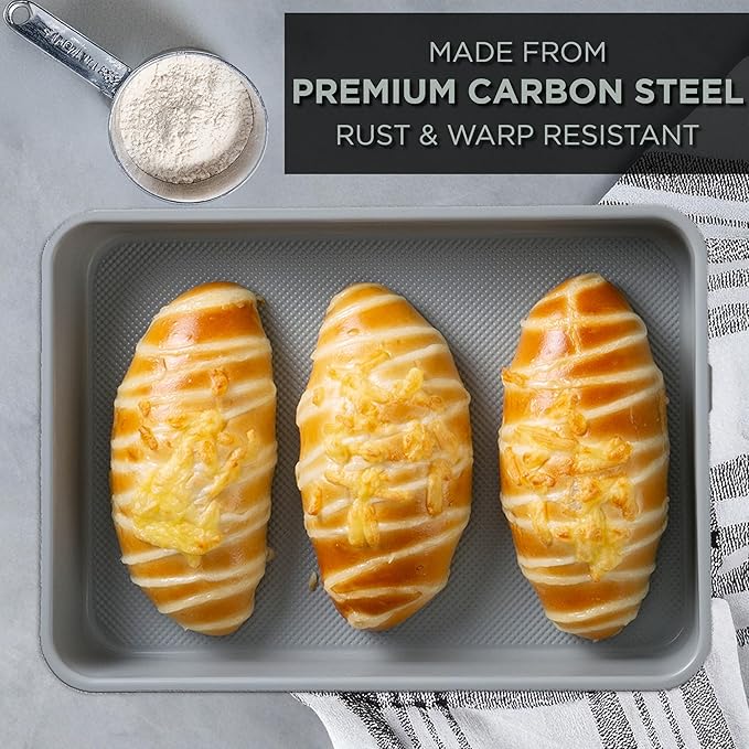 Country Kitchen Nonstick Stackable Bakeware Set - Durable, Easy Release Baking Set, Sage, 6 Pcs