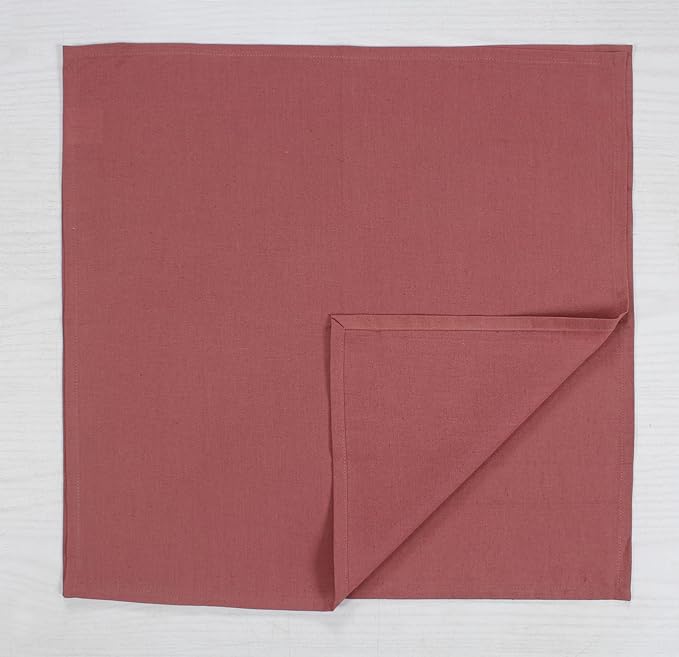 ANA Cloth Napkins Set of 12 (17.5x17.5) inch 100% Cotton Dinner Napkin Washable Hotel Quality Reusable Kitchen & Table Linen for Fall Thanksgiving Family Dinners Weddings & Everyday Use - Blush