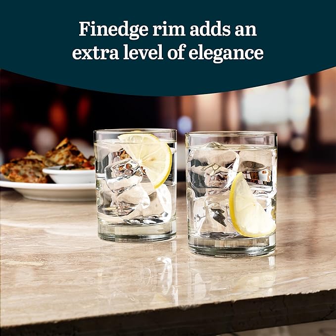 Libbey 918CD Heavy Base Finedge Rim Double Old Fashioned Glasses, 13.5-ounce, Set of 12