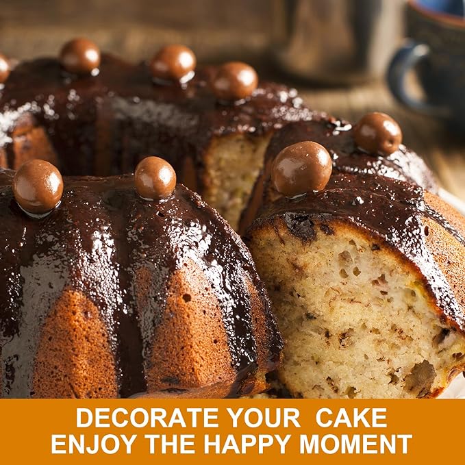 OAMCEG 9.5 Inches Bundt Cake Pan Nonstick- 2 Pack Bundt Pan for baking, 12 Cups Buntz Pound Cake Pan Heavy Duty Carbon Steel,Cake Mold for Buntelet, Brownie (Grey)