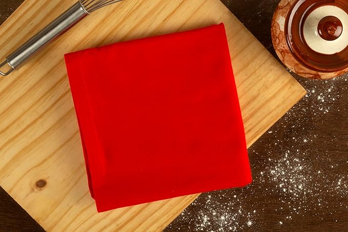 DG Collections 100% Cotton Flour Sack Towels – 12 Pack, 27x27 Inches, Red, Lint-Free, Pre-Washed, Hemmed Edges – Reusable Kitchen Towels for Cleaning, Embroidery, Printing & Crafts - Red